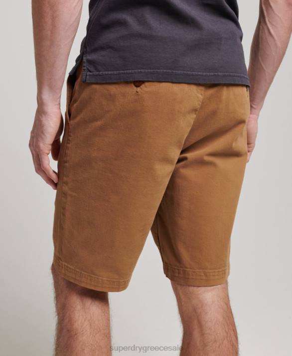 σορτς chino officer άνδρες είδη ένδυσης καφέ Superdry L02L17