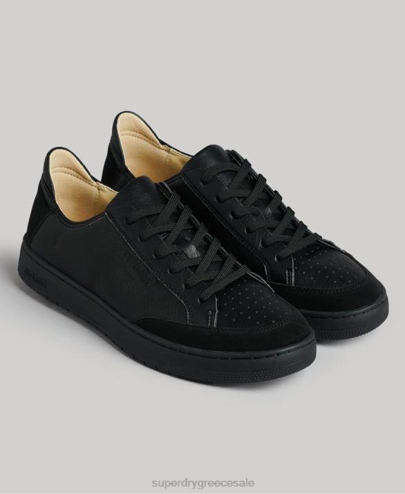 vegan basket low top trainers άνδρες παπούτσια μαύρος Superdry L02L1895